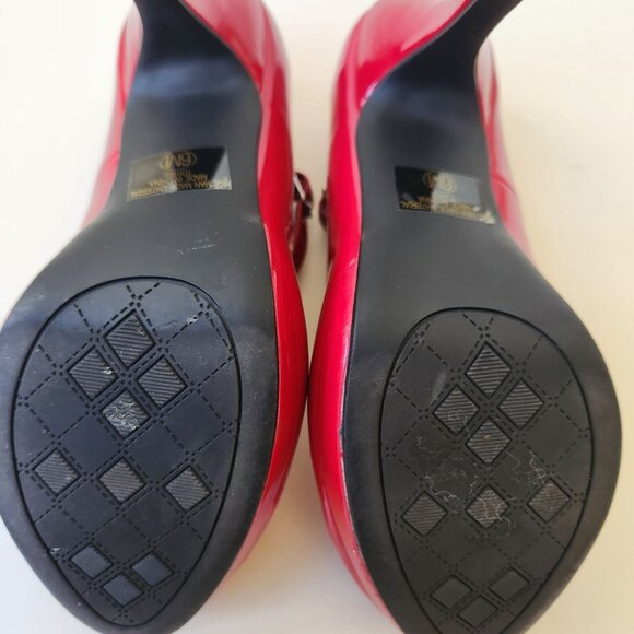 Pop Of Red Torrie Red Shiny Mary Jane Platform Heels City Classified Comfort 6M - Picture 8 of 14